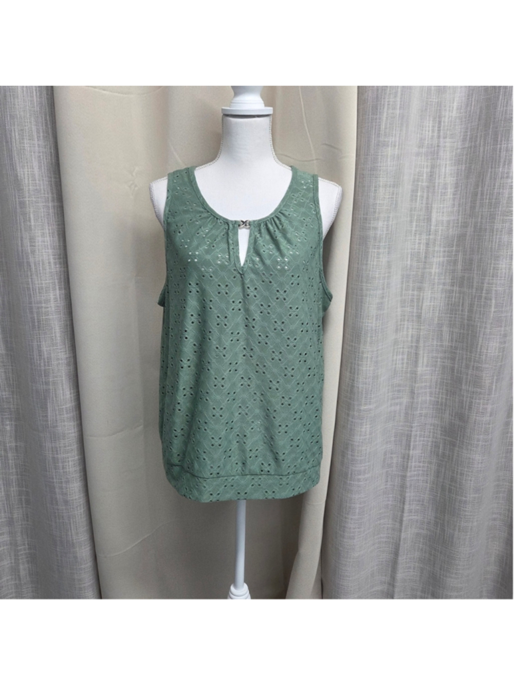 Green Sleeveless Blouse 1XL Fairycore Goblincore Cottagecore Rustic Boho-chic